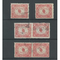Suriname 58/59, 58a/59a KEERDRUKKEN  VFU/gebr  CV 397,5 €