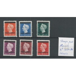 Ned. Indie 351-353, 355-356 Wilhelmina plaatfout MNH/postfris  CV 220 €