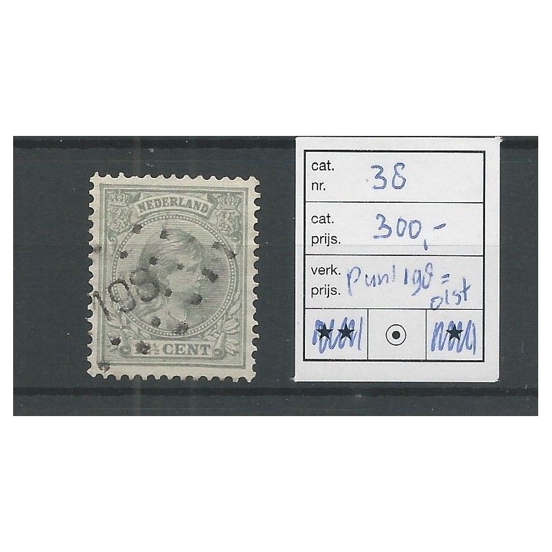 Nederland 38 met puntstempel 198 /Olst VFU/gebr CV 300 € Nederland 38 met puntstempel 198 /Olst VFU/gebr CV 300 €