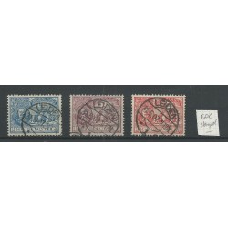 Nederland 87-89 met "LEIDEN 31-5-1907" laatste dag stempel  VFU/gebr  CV 20+ €
