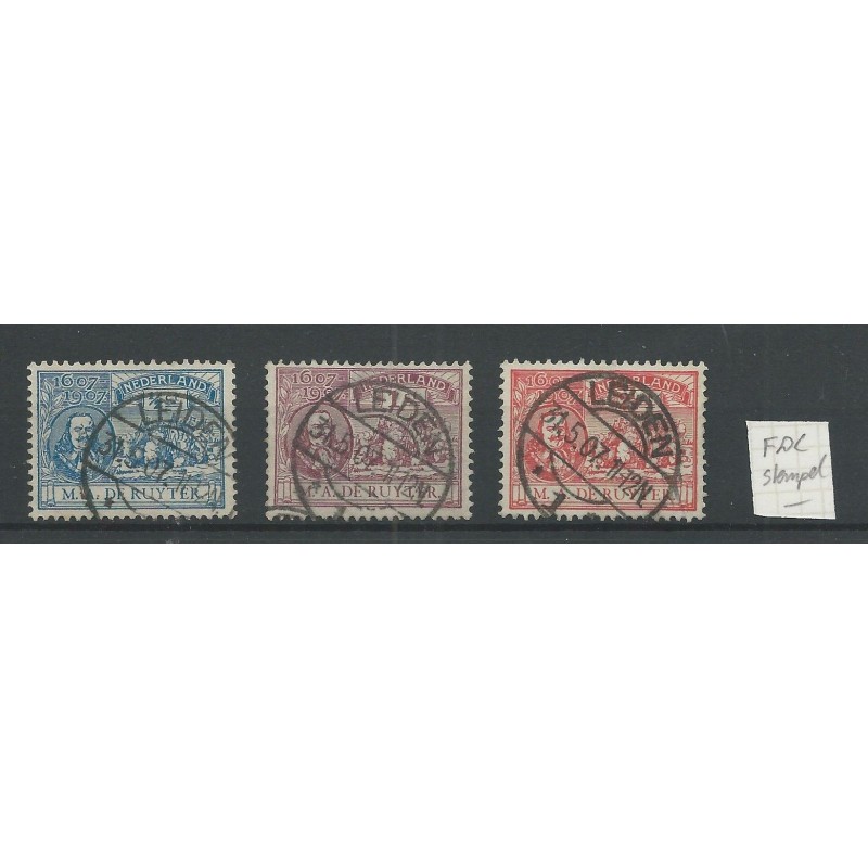 Nederland 87-89 met "LEIDEN 31-5-1907" laatste dag stempel VFU/gebr CV 20+ € Nederland 87-89 met "LEIDEN 31-5-1907" laatste dag stempel VFU/gebr CV 20+ €