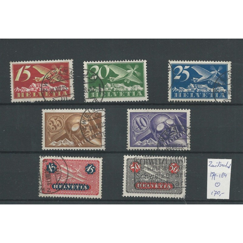 Zwitserland 179-184 Luftpost 1923 VFU/gebr CV 170 € Zwitserland 179-184 Luftpost 1923 VFU/gebr CV 170 €