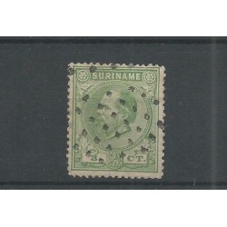 Suriname 4A  Willem III  stomp puntstempel VFU/gebr  CV 75+ € !! PRACHT !!