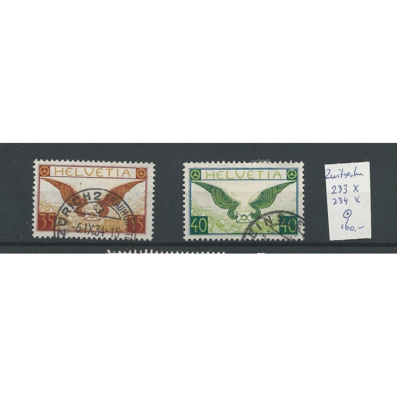 Zwitserland 233-234x Luftpost 1929 VFU/gebr CV 160 € Zwitserland 233-234x Luftpost 1929 VFU/gebr CV 160 €