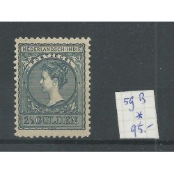 Ned. Indie 59B  Wilhelmina MH/ongebr  CV 95 €