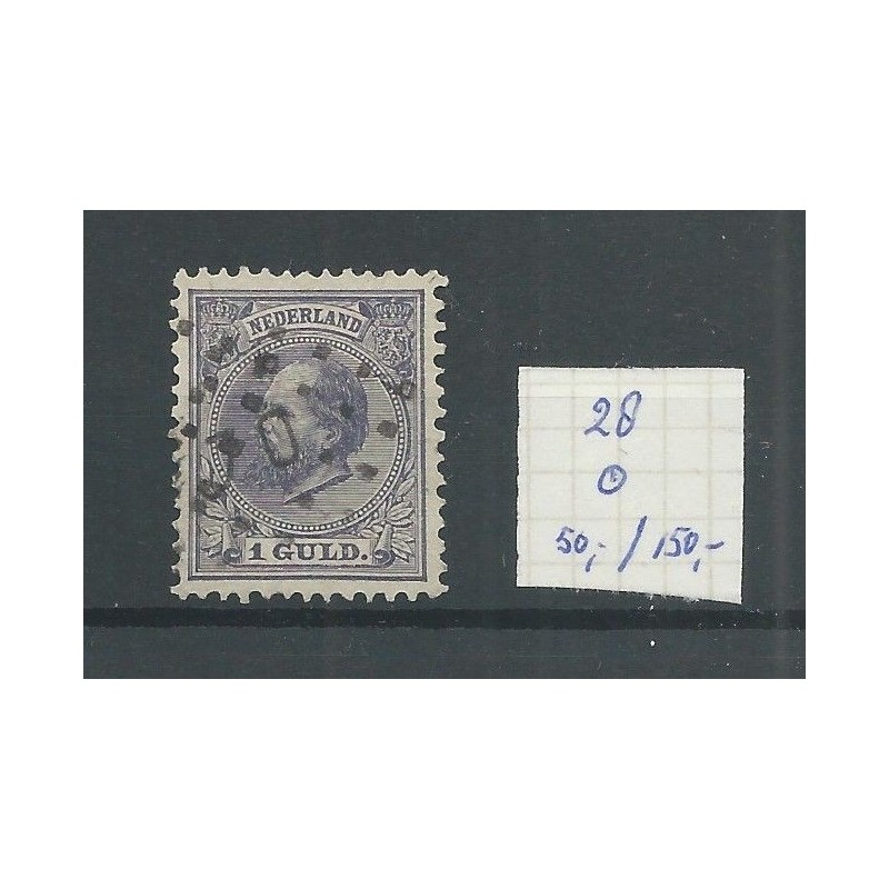 Nederland 28 met puntstempel 70 VFU/gebr CV 200 € Nederland 28 met puntstempel 70 VFU/gebr CV 200 €