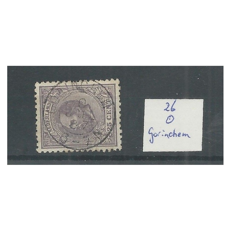 Nederland 26 met "GORINCHEM 1887" kleinrond VFU/gebr CV 10+ € Nederland 26 met "GORINCHEM 1887" kleinrond VFU/gebr CV 10+ €