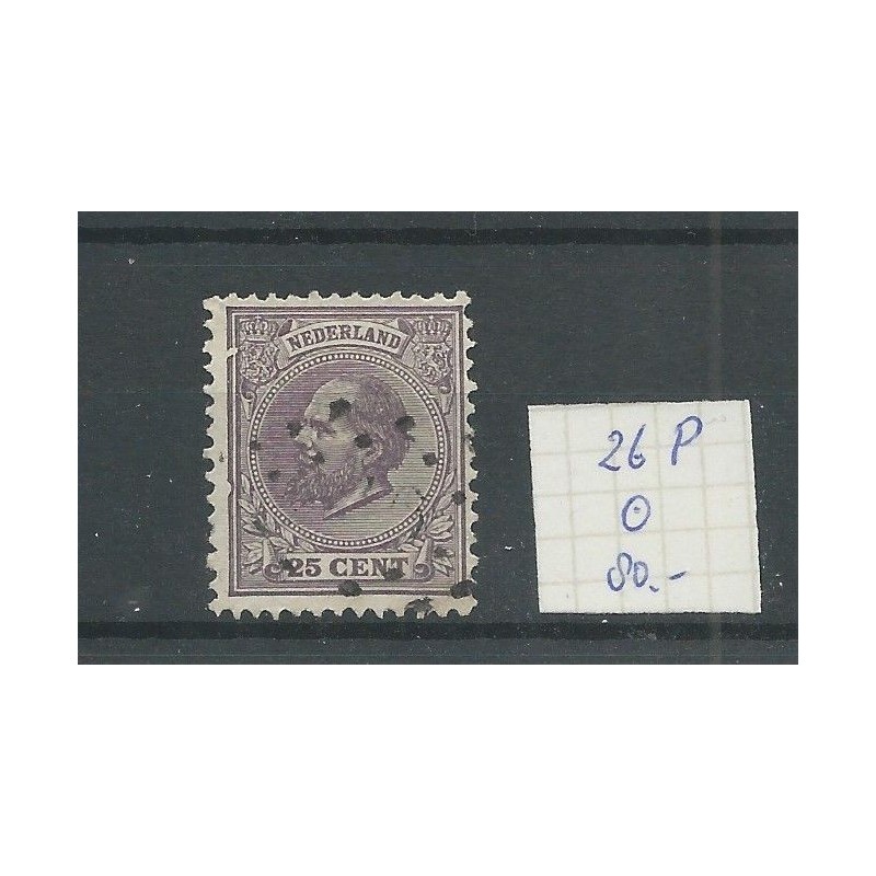 Nederland 26P Willem III plaatfout VFU/gebr CV 80 € Nederland 26P Willem III plaatfout VFU/gebr CV 80 €
