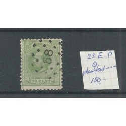 Nederland  23EP  Willem III plaatfout groene punt VFU/gebr  CV  150 €