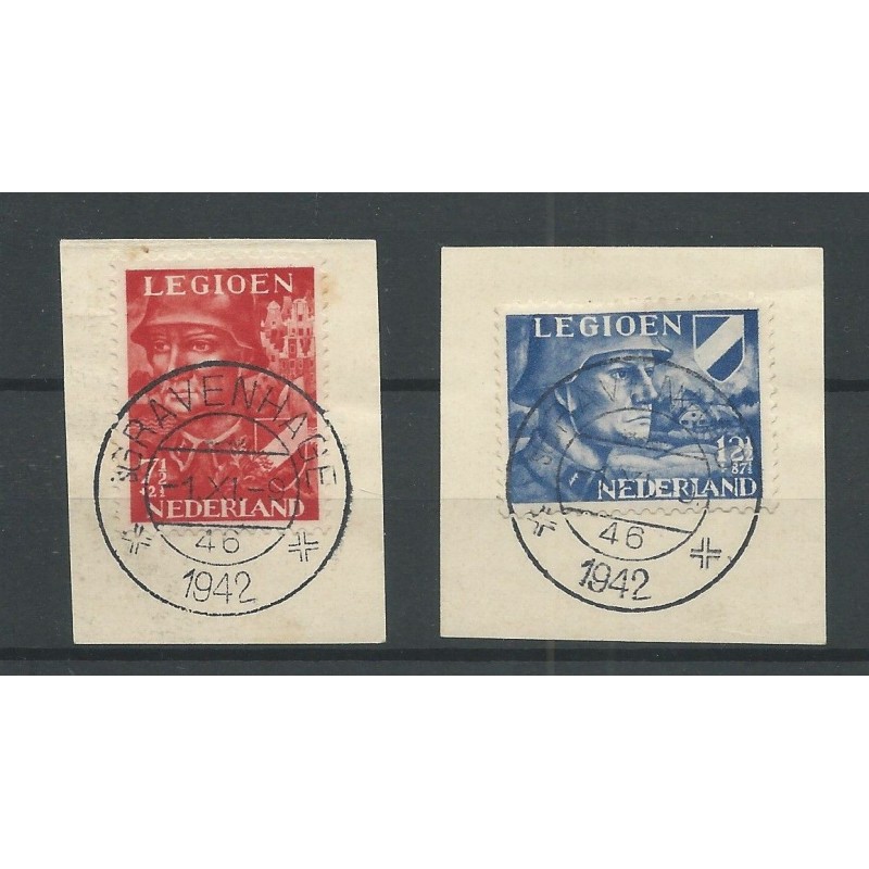 Nederland  402-403 Legioen zegels FDC-stempel VFU/gebr  CV 25+ €