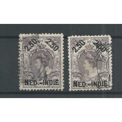 Ned. Indie  37A/37B Wilhelmina  VFU/gebr  CV 55 €