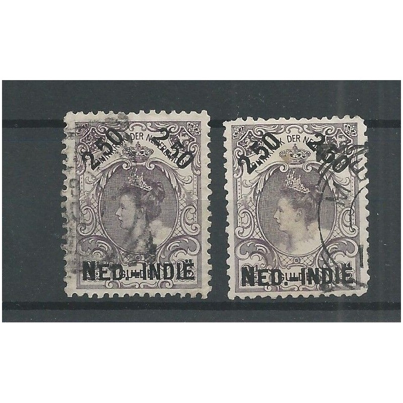 Ned. Indie  37A/37B Wilhelmina  VFU/gebr  CV 55 €