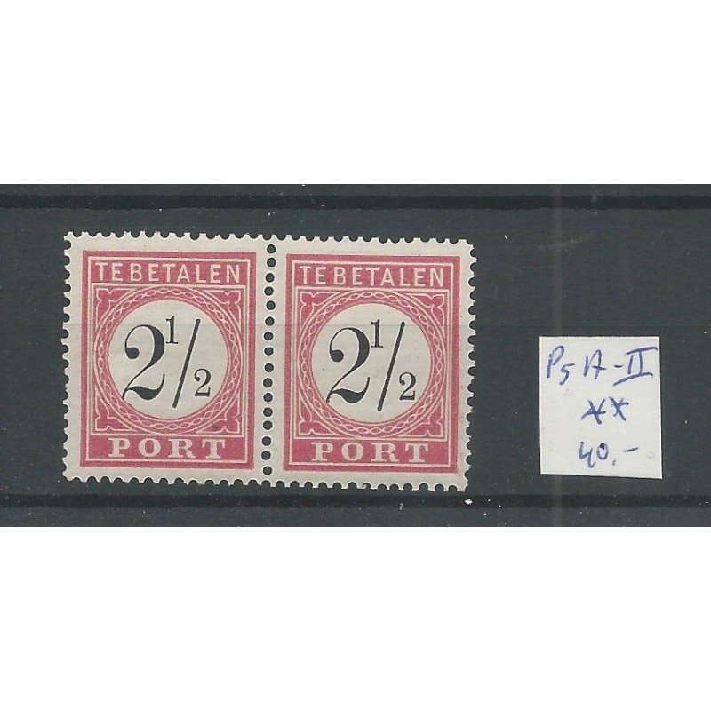 Ned. Indie P5A-II paartje Port MNH/postfris CV 40 € Ned. Indie P5A-II paartje Port MNH/postfris CV 40 €