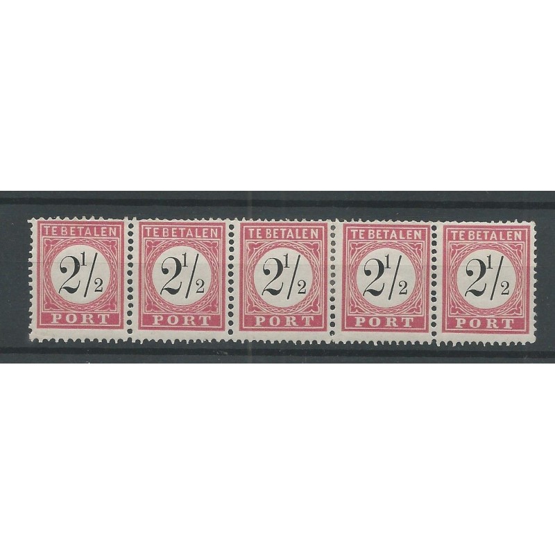 Ned. Indie P3A II/II/I/III/III strip van 5 MH en MNH CV 35+ € Ned. Indie P3A II/II/I/III/III strip van 5 MH en MNH CV 35+ €