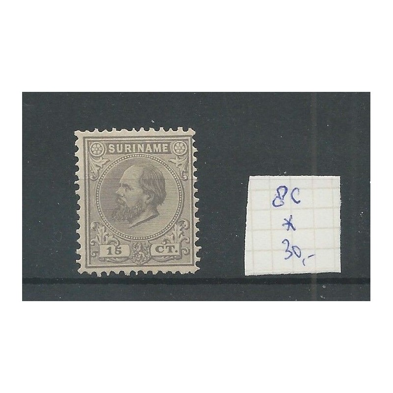 Suriname 8C Willem III MH/ongebr CV 30€ Suriname 8C Willem III MH/ongebr CV 30€
