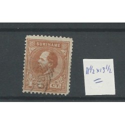 Suriname  13 Willem III  VFU/gebr  CV 25 €  VERVALSING !!