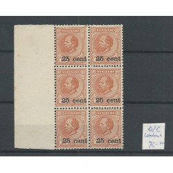 Suriname 38D/C  Hulpuitgifte 3x in blokje  MH/ongebr CV 75+ €
