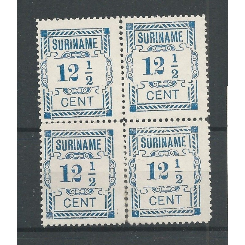 Suriname 68 Hulpuitgfite blok van 4 MH/ongebr CV 55+ € Suriname 68 Hulpuitgfite blok van 4 MH/ongebr CV 55+ €