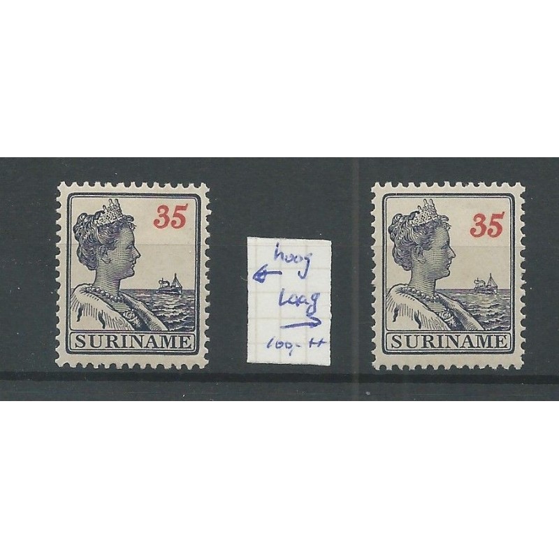 Suriname 99 Wilhelmina DRUK VARIETEIT MNH/postfris CV 100+ € Suriname 99 Wilhelmina DRUK VARIETEIT MNH/postfris CV 100+ €