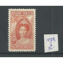 Suriname 107B  Wilhelmina MH/ongebr  CV 22,50 €