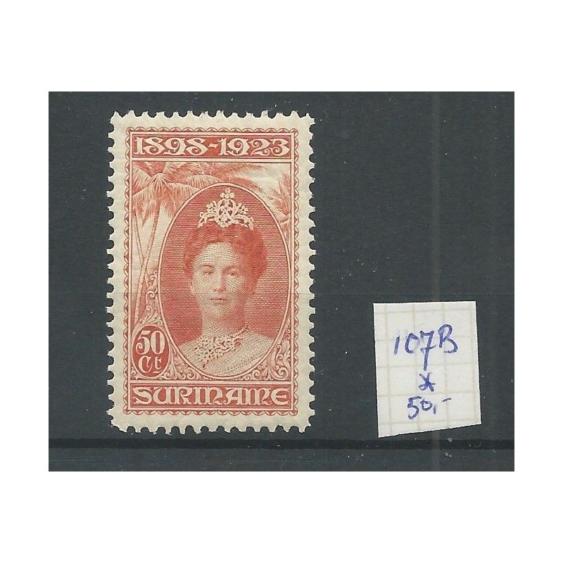 Suriname 107B Wilhelmina MH/ongebr CV 22,50 € Suriname 107B Wilhelmina MH/ongebr CV 22,50 €