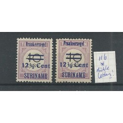 Suriname 116/117 Hulpuitgifte VARIETEITEN MH/ongebr  CV 280+