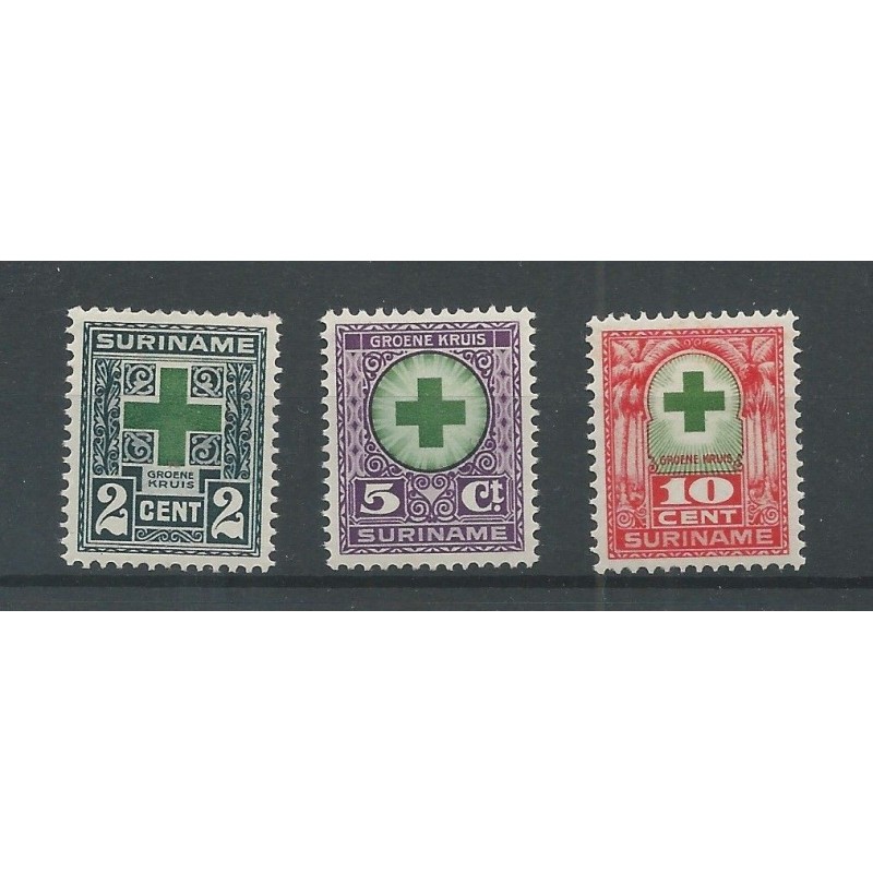 Suriname 127-129 Groene Kruis MNH/postfris CV 11 € Suriname 127-129 Groene Kruis MNH/postfris CV 11 €
