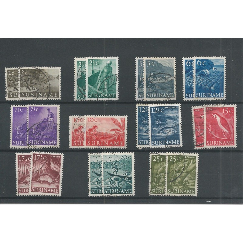 Suriname 297-307 INheemse voorstellingen 2x VFU/gebr CV 17 € Suriname 297-307 INheemse voorstellingen 2x VFU/gebr CV 17 €