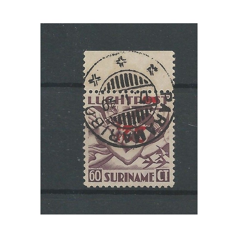 Suriname LP22fa Kopstaande opdruk Luchtpost VFU/gebr CV 400 € Vervalsing Suriname LP22fa Kopstaande opdruk Luchtpost VFU/gebr CV 400 € Vervalsing