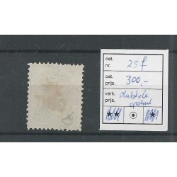 Curacao 25f  Hulpzegel  dubbele opdruk VFU/gebr CV 300 €  PRACHT !!