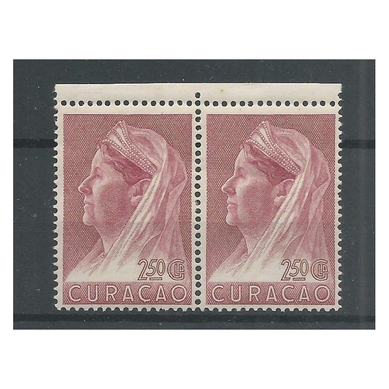 Curacao 137 Wilhelmina 2,5Gld paartje MNH/postfris CV 180 € PRACHT !! Curacao 137 Wilhelmina 2,5Gld paartje MNH/postfris CV 180 € PRACHT !!
