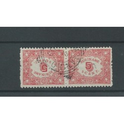 Suriname 59a TETE-BECHE  prachtig VFU/gebr  CV 150 €