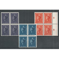 Curacao 138-140 Wilhelmina blok van 4 MNH/postfris  CV 35+ €