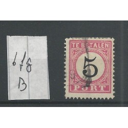 Ned. Indie P6fg-B  "vlek boven"  Port  VFU/gebr CV 35 €