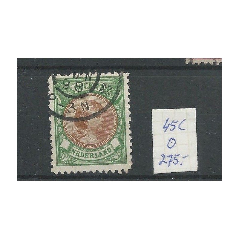 Nederland 45C Wilhelmina 50ct VFU/gebr CV 275 € Nederland 45C Wilhelmina 50ct VFU/gebr CV 275 €
