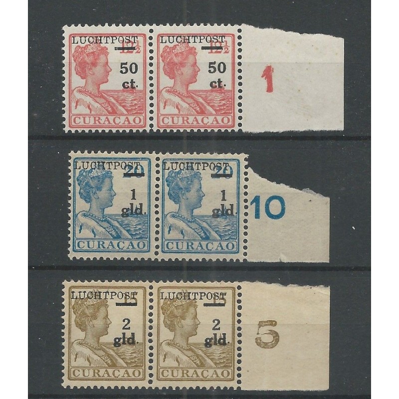 Curacao LP1-3 paartjes Luchtpost MNH/postfris CV 500 € PRACHT !! Curacao LP1-3 paartjes Luchtpost MNH/postfris CV 500 € PRACHT !!