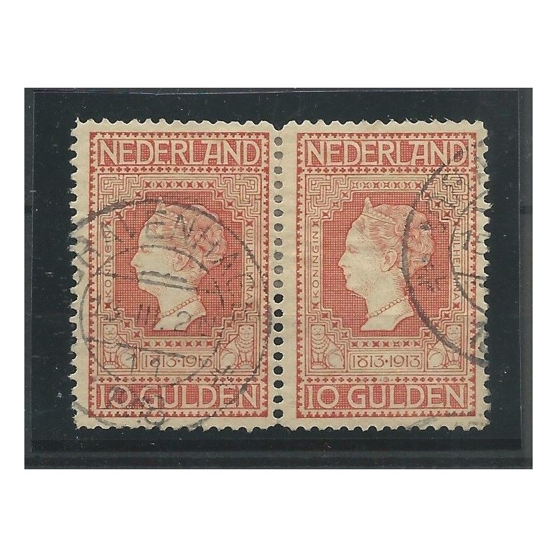 Nederland 101P/101 paartje Wilhelmina 10Gld VFU/gebr CV 2000 € Nederland 101P/101 paartje Wilhelmina 10Gld VFU/gebr CV 2000 €