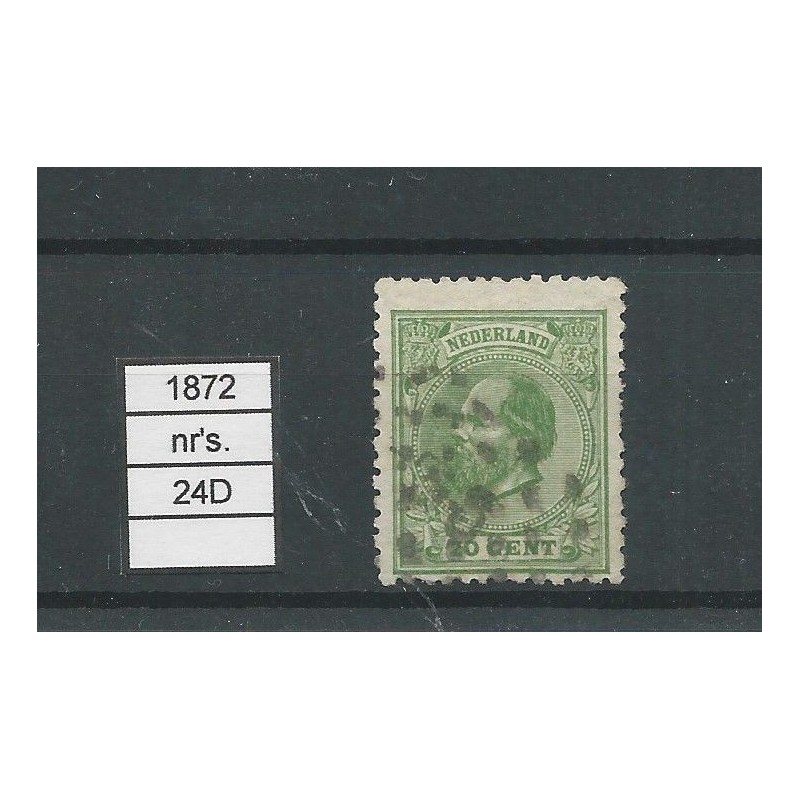 Nederland 24D Willem III 1872 VFU/gebr CV 15 € Nederland 24D Willem III 1872 VFU/gebr CV 15 €