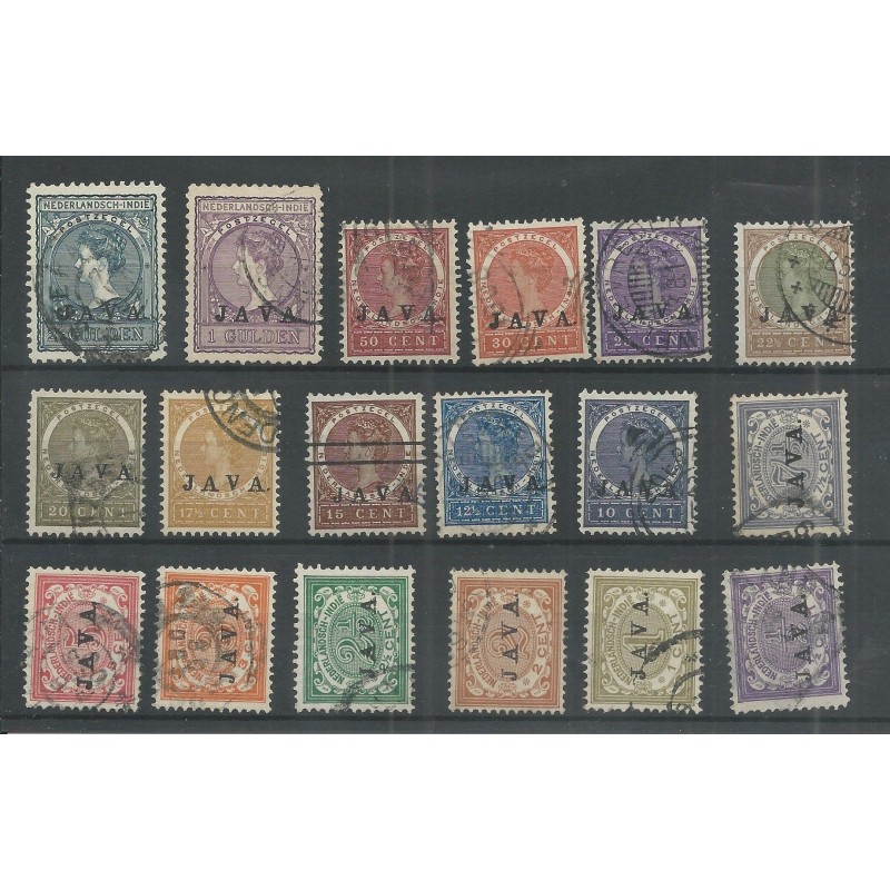 Ned. Indie 63-80 met "JAVA-opdruk" VFU/gebr CV 103 € Ned. Indie 63-80 met "JAVA-opdruk" VFU/gebr CV 103 €