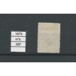 Nederland 26F  LANGE SLAG zegel  VFU/gebr CV 150 €  zeldzaam !!
