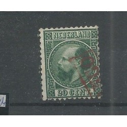 Nederland 10 met ROOD  franco-kastje  VFU/gebr CV 40++ €