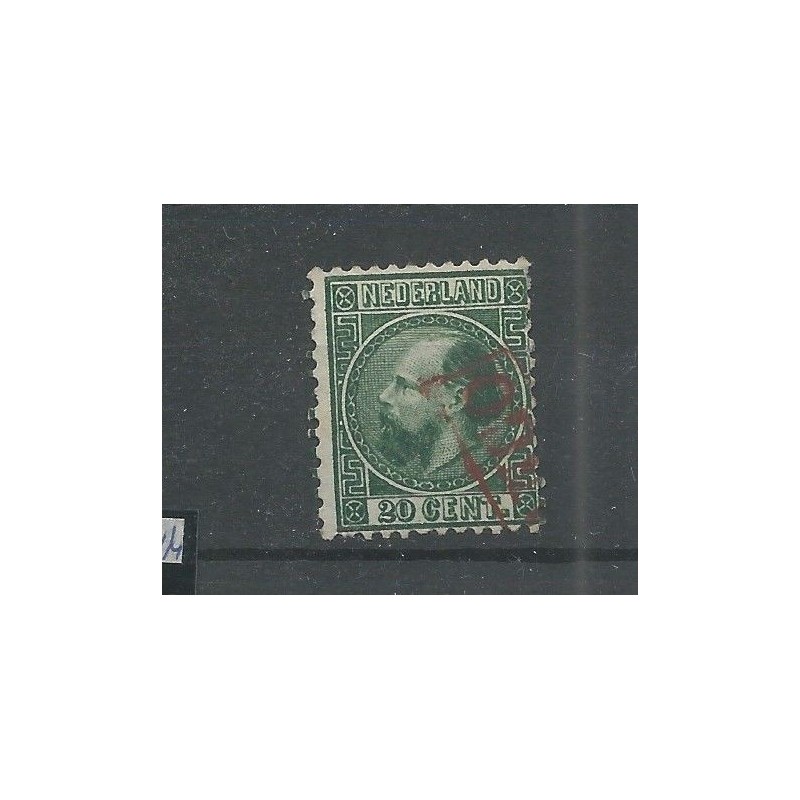 Nederland 10 met ROOD  franco-kastje  VFU/gebr CV 40++ €