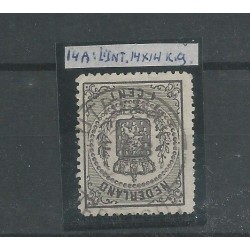 Nederland 14A met "UTRECHT" franco-takje VFU/gebr CV 100+ €