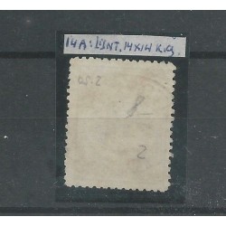Nederland 14A met "UTRECHT" franco-takje VFU/gebr CV 100+ €
