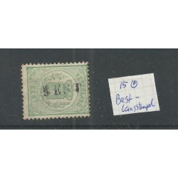 Nederland 15 met BEST  langstempel VFU/gebr CV 50++ €