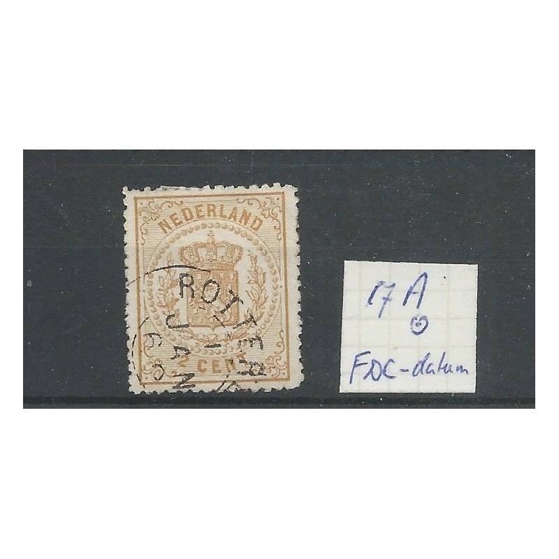 Nederland 17A met FDC-datum 1/1/1869 VFU/gebr CV 50++ € Nederland 17A met FDC-datum 1/1/1869 VFU/gebr CV 50++ €