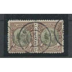 Nederland 46B paartje  "LEEUWARDEN-STATION 1897" grootrond VFU/gebr CV 60+ €