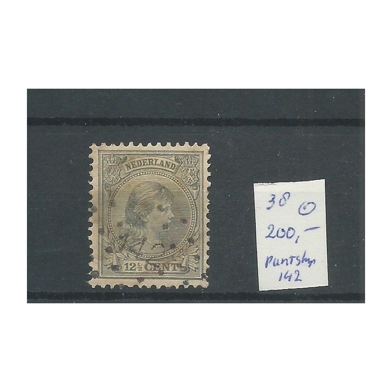 Nederland 38 met puntstempel 142 VFU/gebr CV 200 € Nederland 38 met puntstempel 142 VFU/gebr CV 200 €