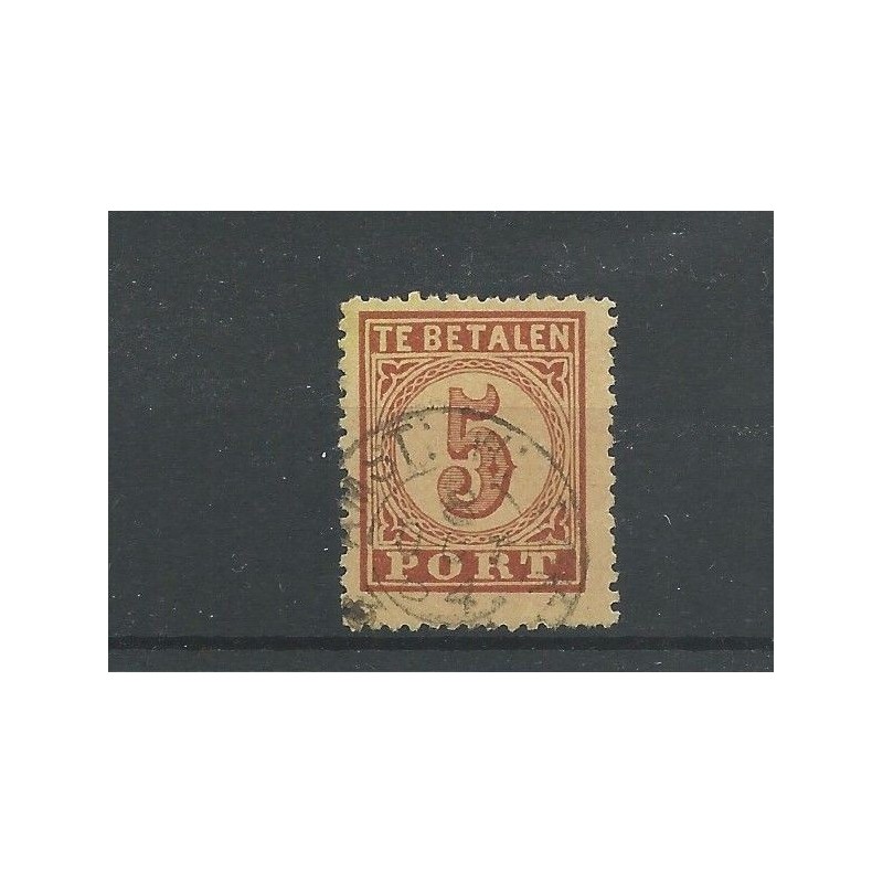 Nederland P1 met "AMST:-W.DOK 1884" VFU/gebr CV 32,5+ € PRACHT !!