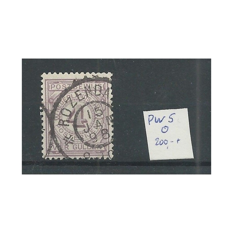 Nederland PW5 met "ROZENDAAL 1898" grootrond VFU/gebr CV 200+ € PRACHT !! Nederland PW5 met "ROZENDAAL 1898" grootrond VFU/gebr CV 200+ € PRACHT !!
